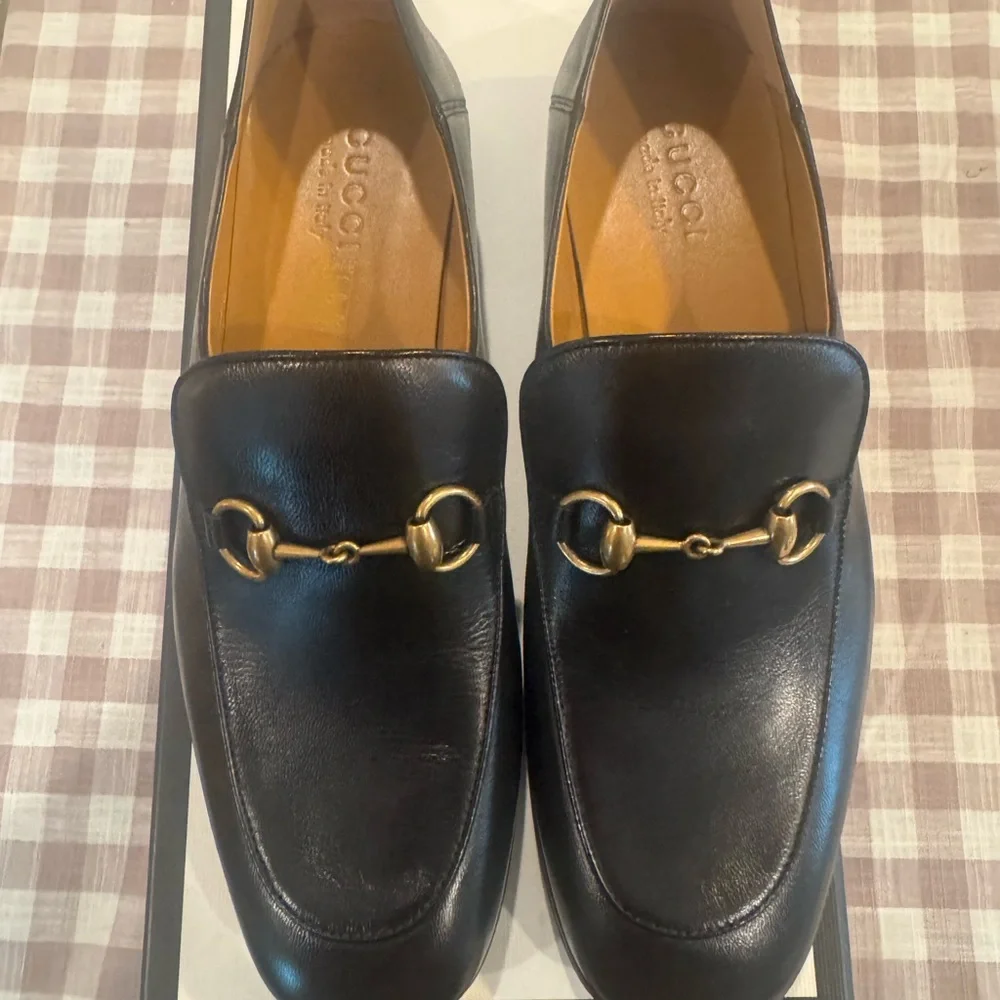 NIB Gucci Horsebit loader in Black Leather w/ Gold Horsebits Size 10.5 - Picture 14 of 15